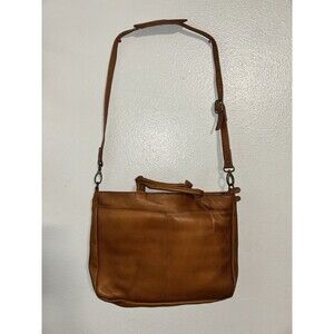 LATICO Leather Travel Duffle Cognac Brown Bag Overnight Weekender Carry-On 14x18